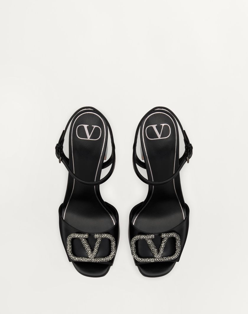 SANDAL WITH VLOGO SIGNATURE PLATFORM IN CALFSKIN 115MM - Image 4